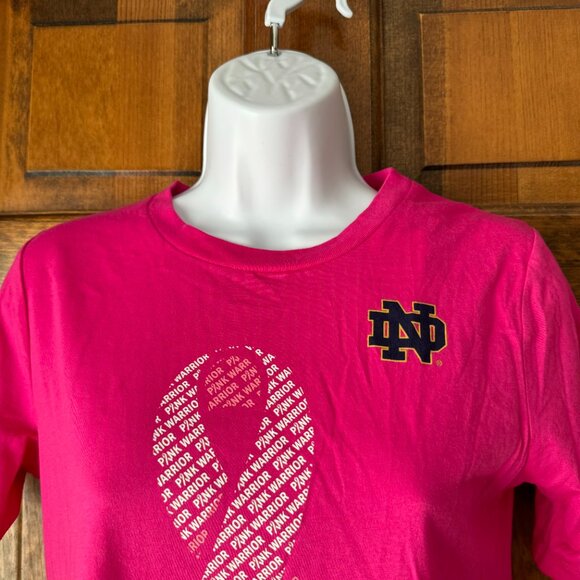 NWT Under Armour Notre Dame "Power in Pink" Breast Cancer Awareness Tee Small - Picture 3 of 14
